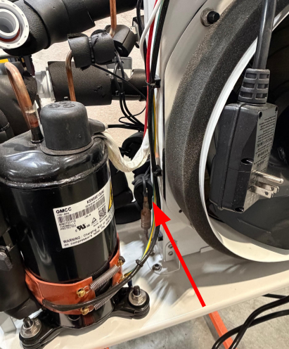 TH-7 sensor location, marked with a red arrow.